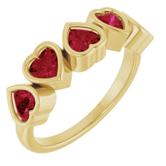14K Gold Natural Mozambique Garnet Ring