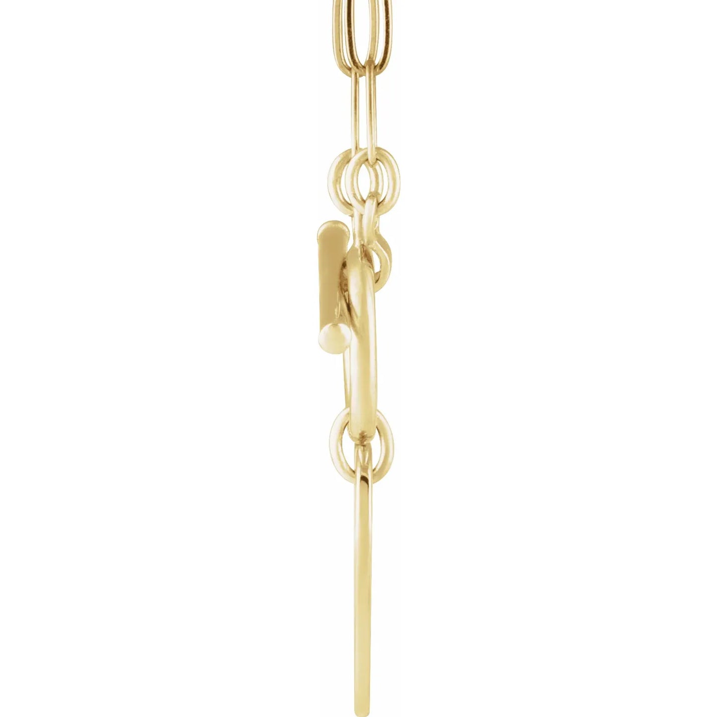 14K Solid Gold Engravable 'Girl Mom' Heart Toggle Necklace