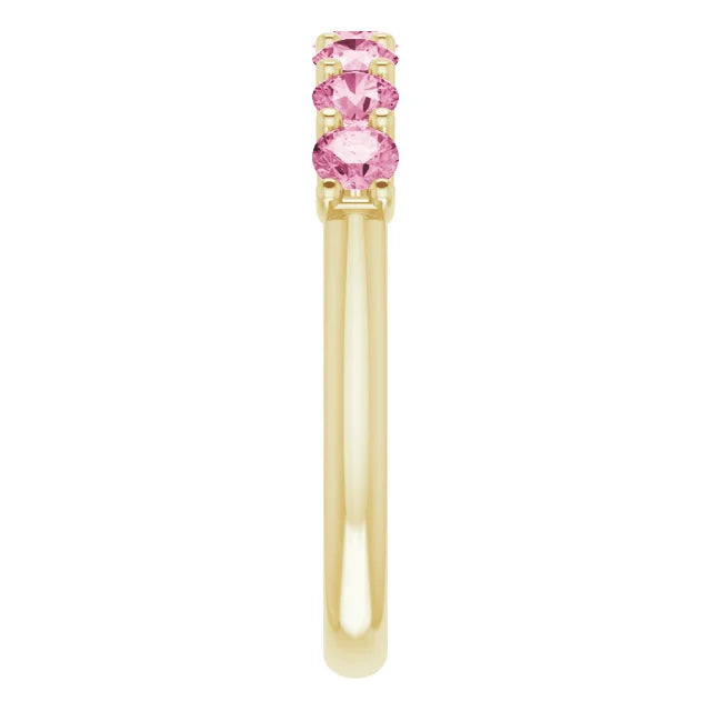 14K Gold Natural Pink Tourmaline Anniversary Ring