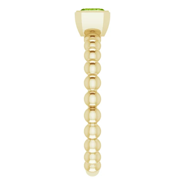 14K Gold Natural Peridot Family Stackable Ring