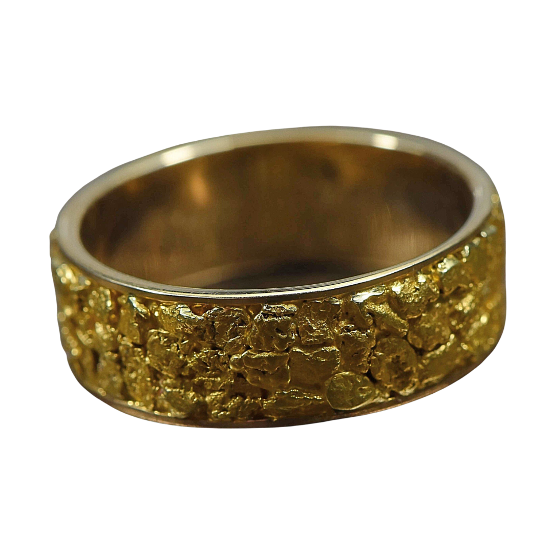 Gold Nugget Mens Ring