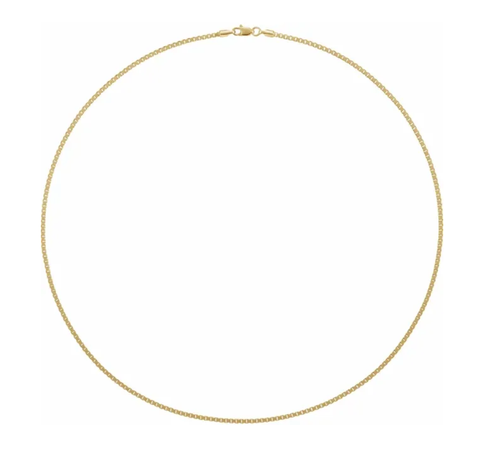14K Yellow Gold 1.82 mm 18 in Box Chain DEAL