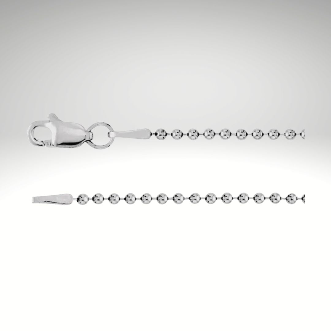 14K White Gold 1.5 mm Bead Chain
