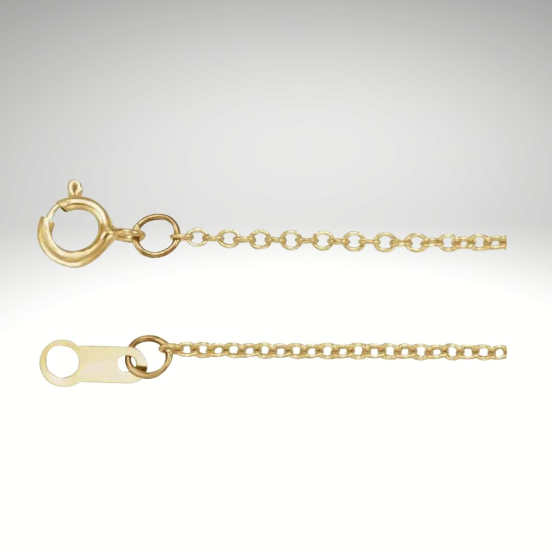 18K Yellow Gold Cable Chain 1 mm