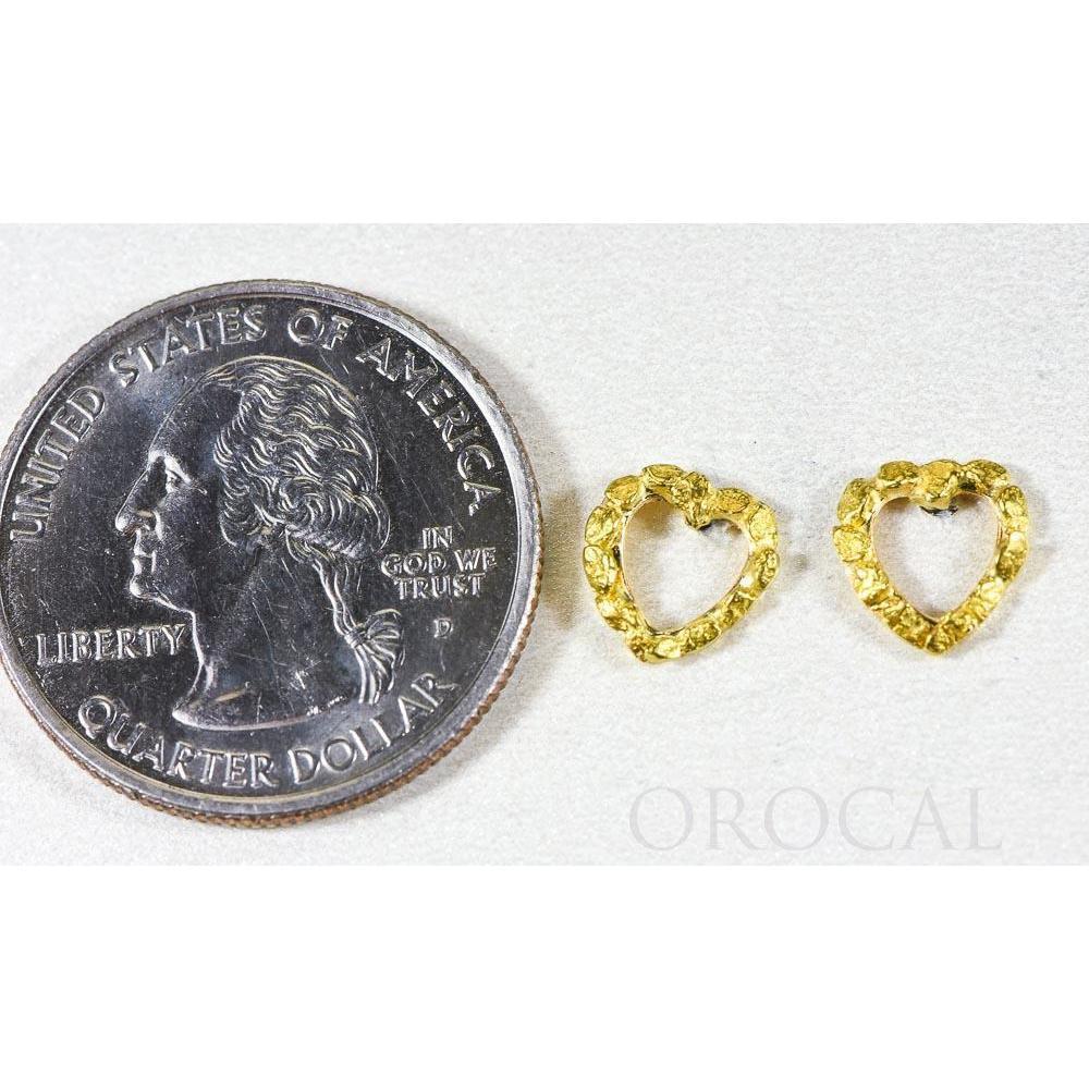 Gold Nugget Heart Earrings - EHE360-Destination Gold Detectors