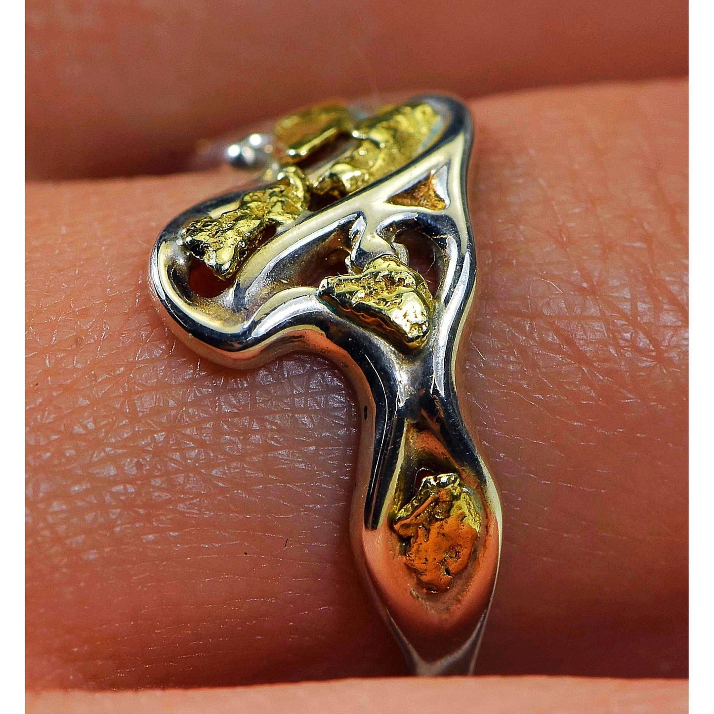 Gold Nugget Ladies Ring - RL179SS-Destination Gold Detectors