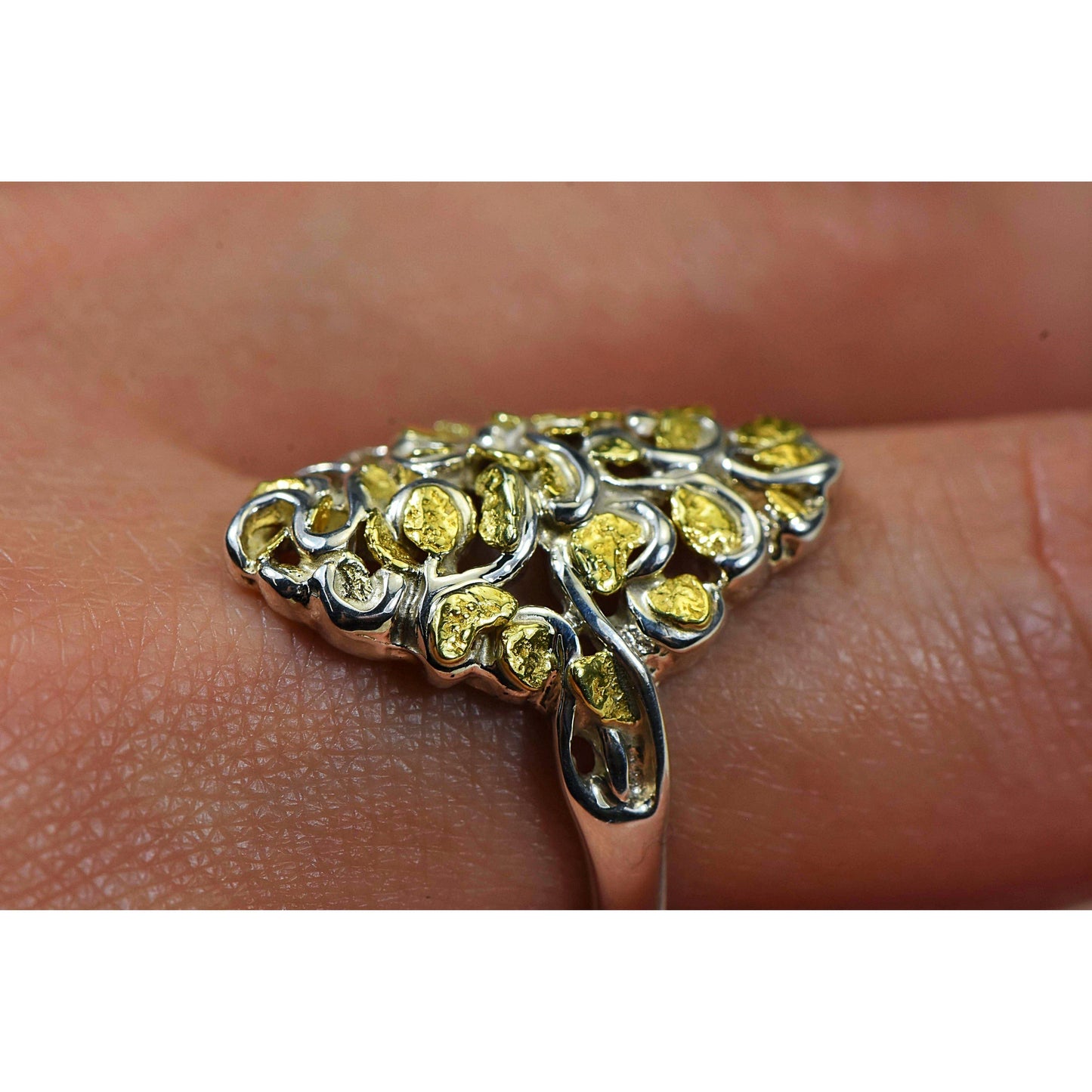 Gold Nugget Ladies Ring - RL239SS-Destination Gold Detectors