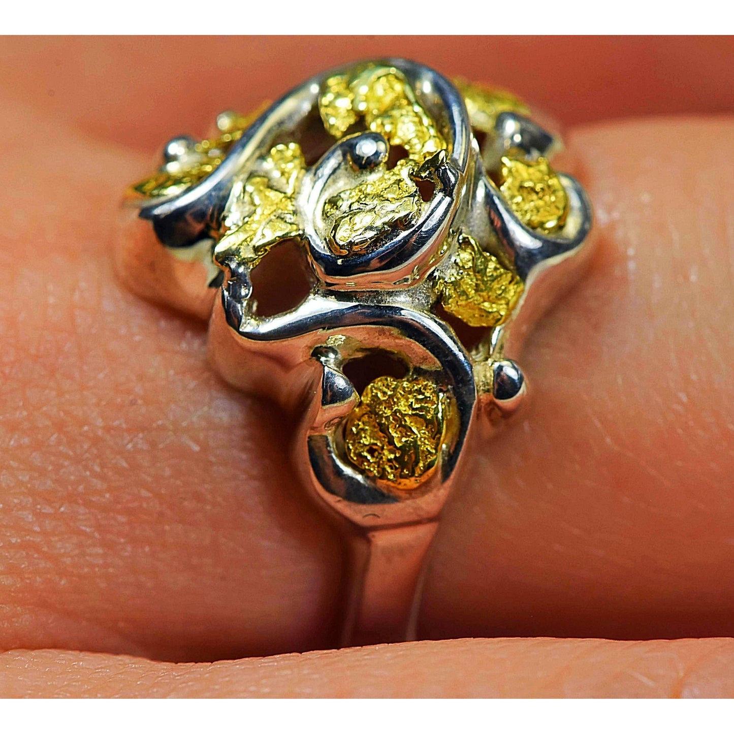 Gold Nugget Ladies Ring - RL462SS-Destination Gold Detectors