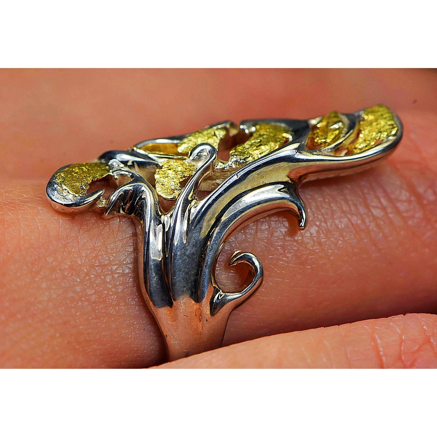 Gold Nugget Ladies Ring - RL469NSS-Destination Gold Detectors