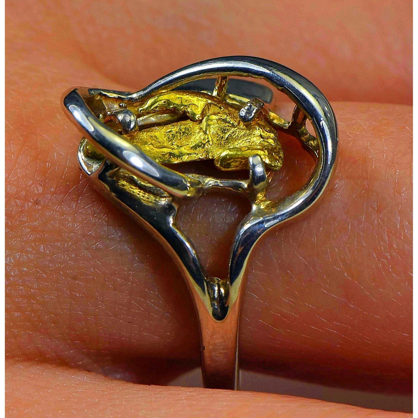 Gold Nugget Ladies Ring - RL784NSS-Destination Gold Detectors