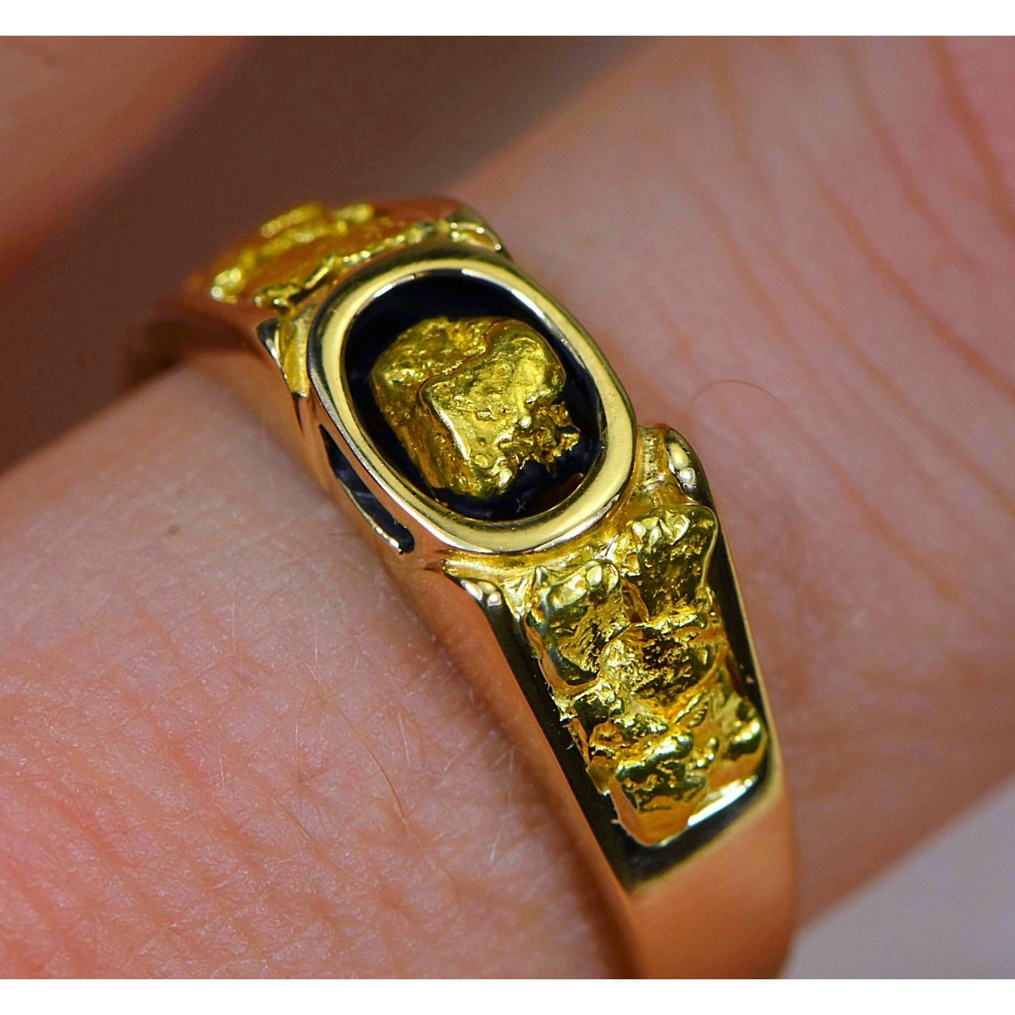 Gold Nugget Men's Ring - RM206-Destination Gold Detectors