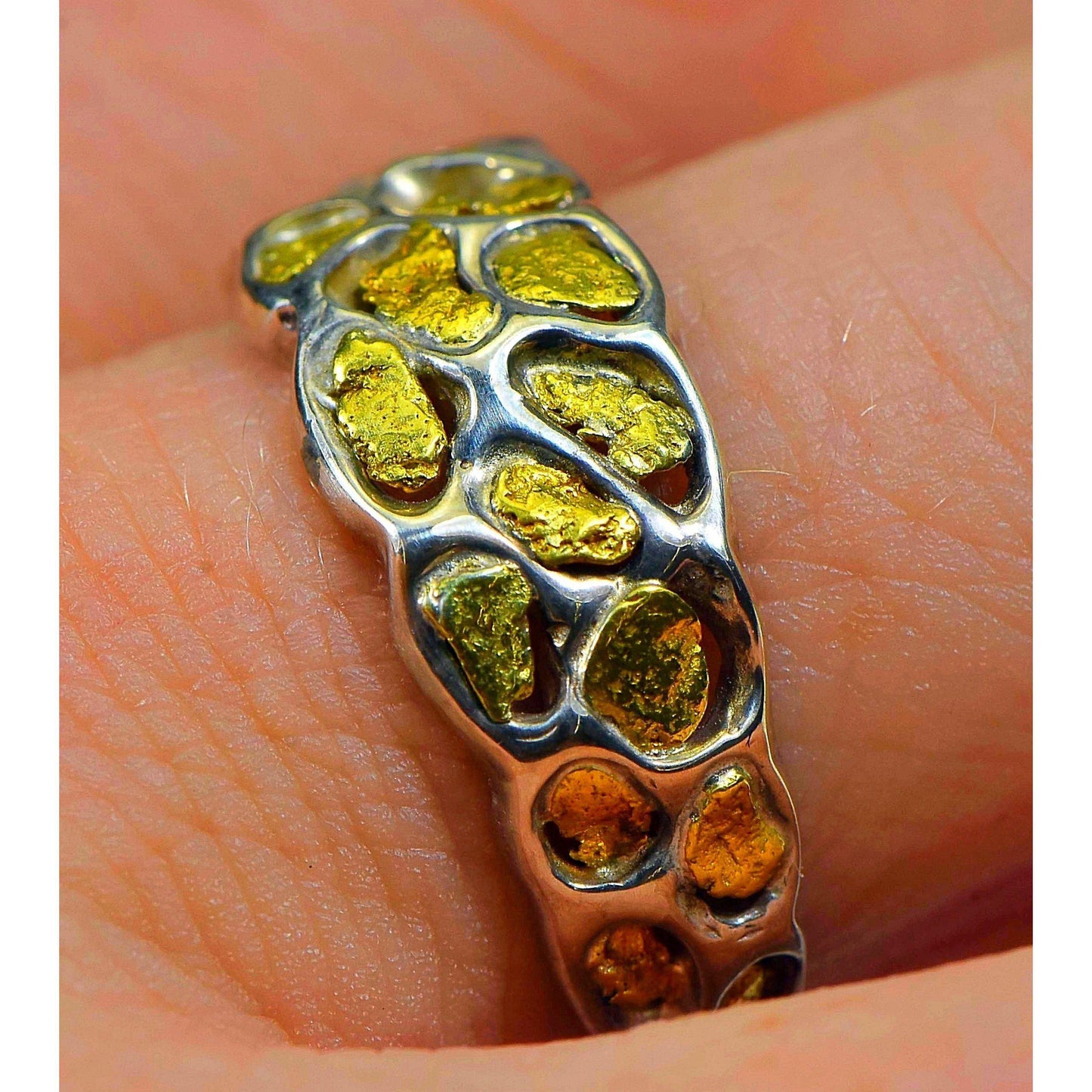 Gold Nugget Men's Ring - RM210NSS-Destination Gold Detectors