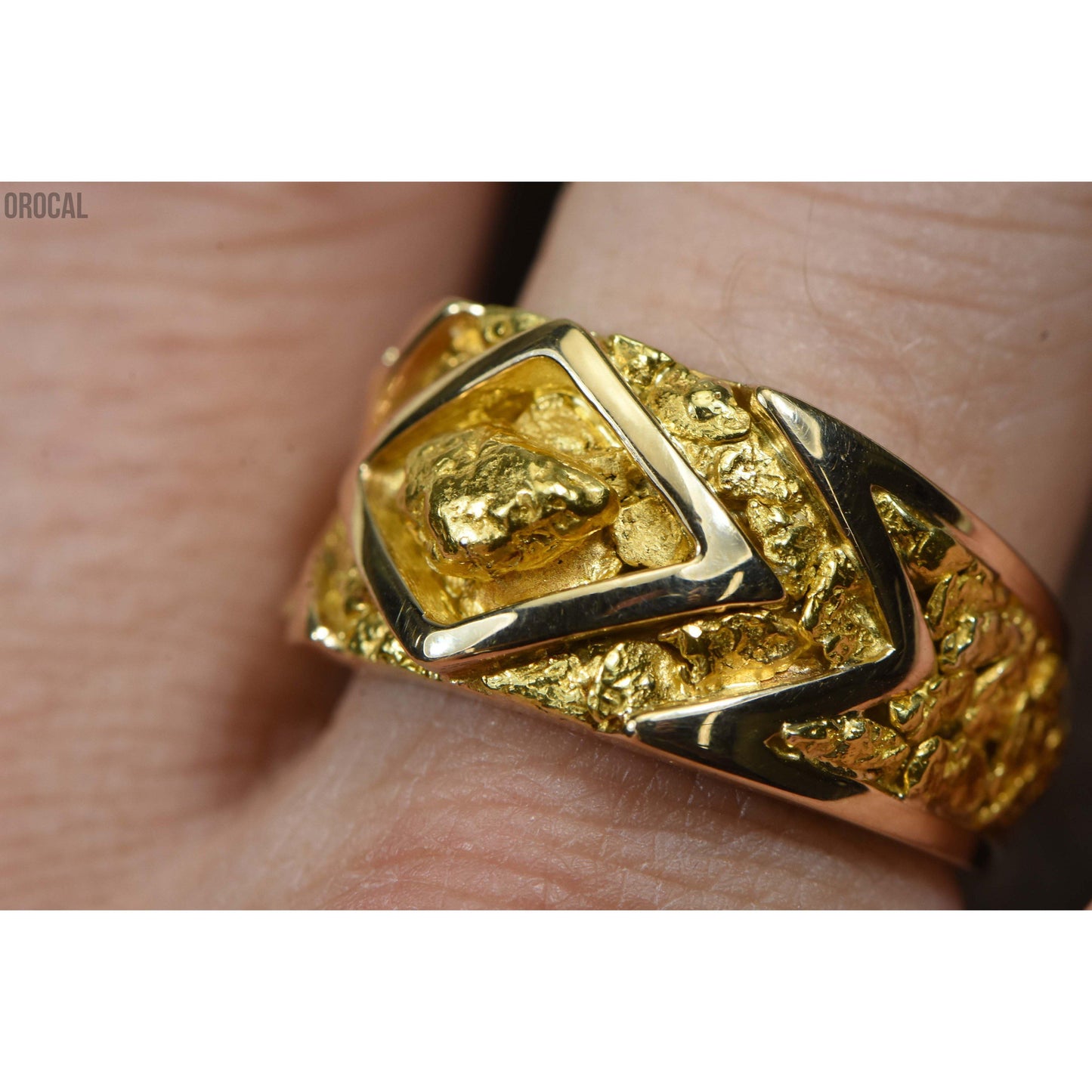Gold Nugget Men's Ring - RM315-Destination Gold Detectors