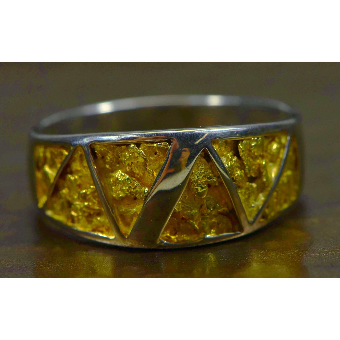 Gold Nugget Men's Ring - RM883NSS-Destination Gold Detectors