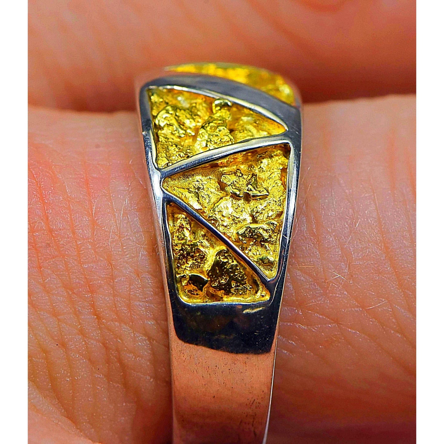 Gold Nugget Men's Ring - RM883NSS-Destination Gold Detectors