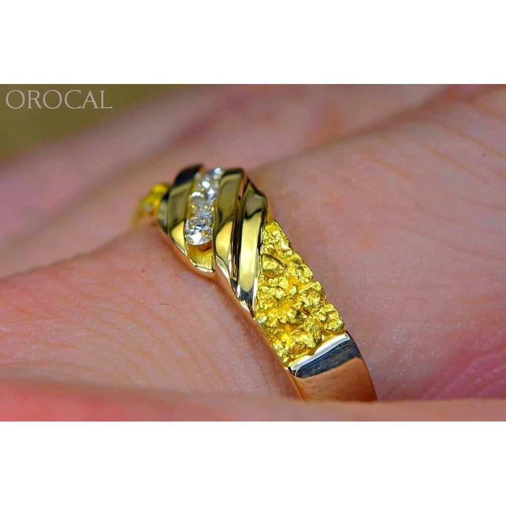 Gold Nugget Men's Ring with Diamonds - RMAJ036D-Destination Gold Detectors