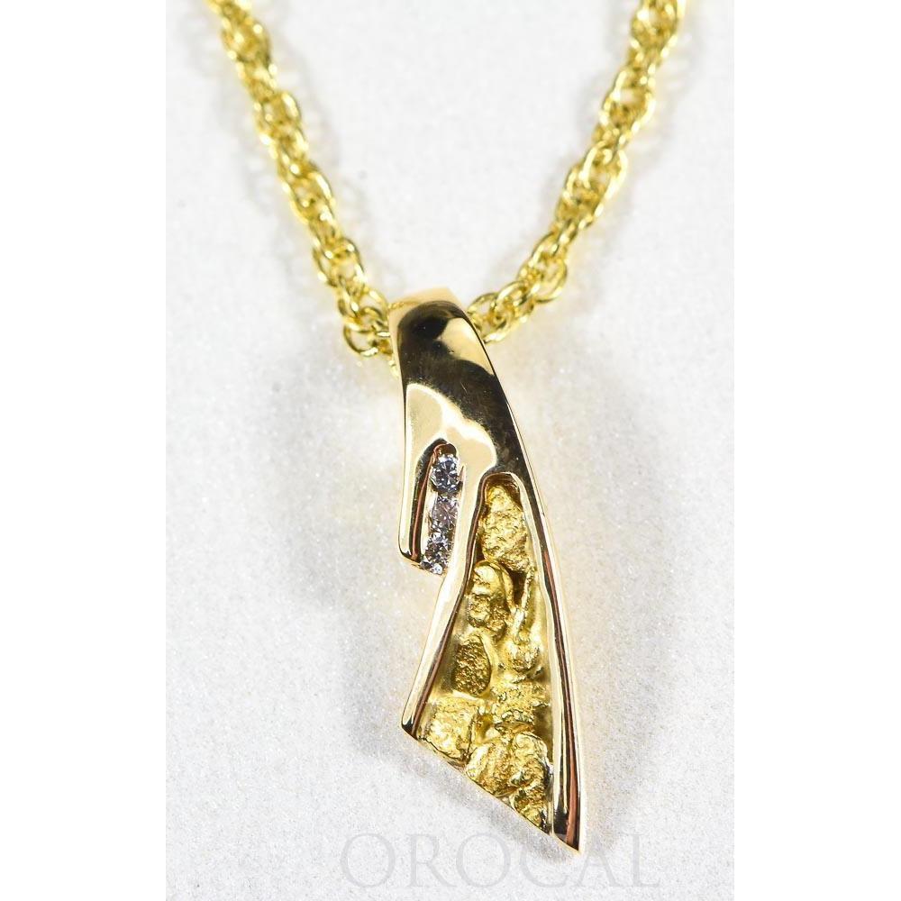 Gold Nugget Pendant with Diamond - PDL129D045NX-Destination Gold Detectors