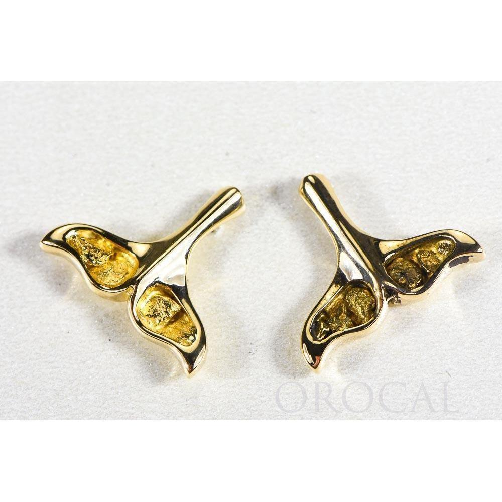 Gold Nugget Whale Tail Earrings - EDLWT8SOL-Destination Gold Detectors