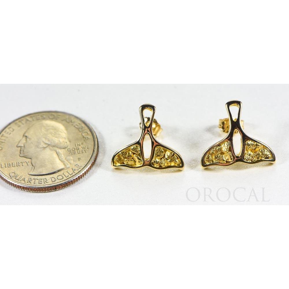 Gold Nugget Whale Tail Earrings - EWT22N-Destination Gold Detectors