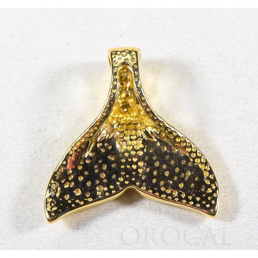 Gold Nugget Whale Tail Pendant with Diamond - PDLWT16SDN-Destination Gold Detectors