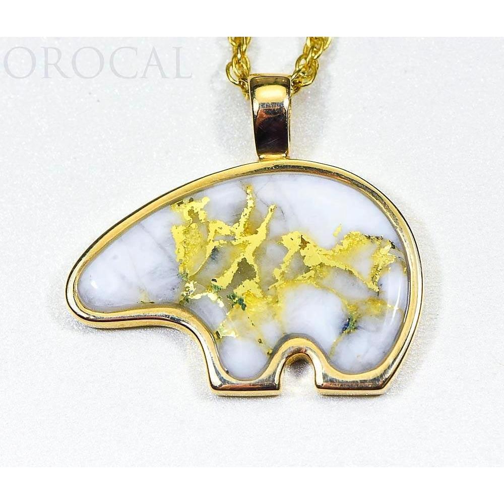 Gold Quartz Bear Pendant - PBR1JHQX-Destination Gold Detectors