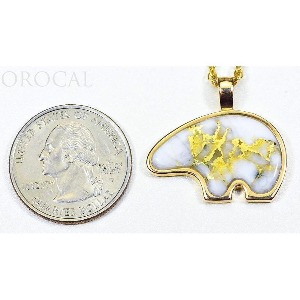 Gold Quartz Bear Pendant - PBR1JHQX-Destination Gold Detectors
