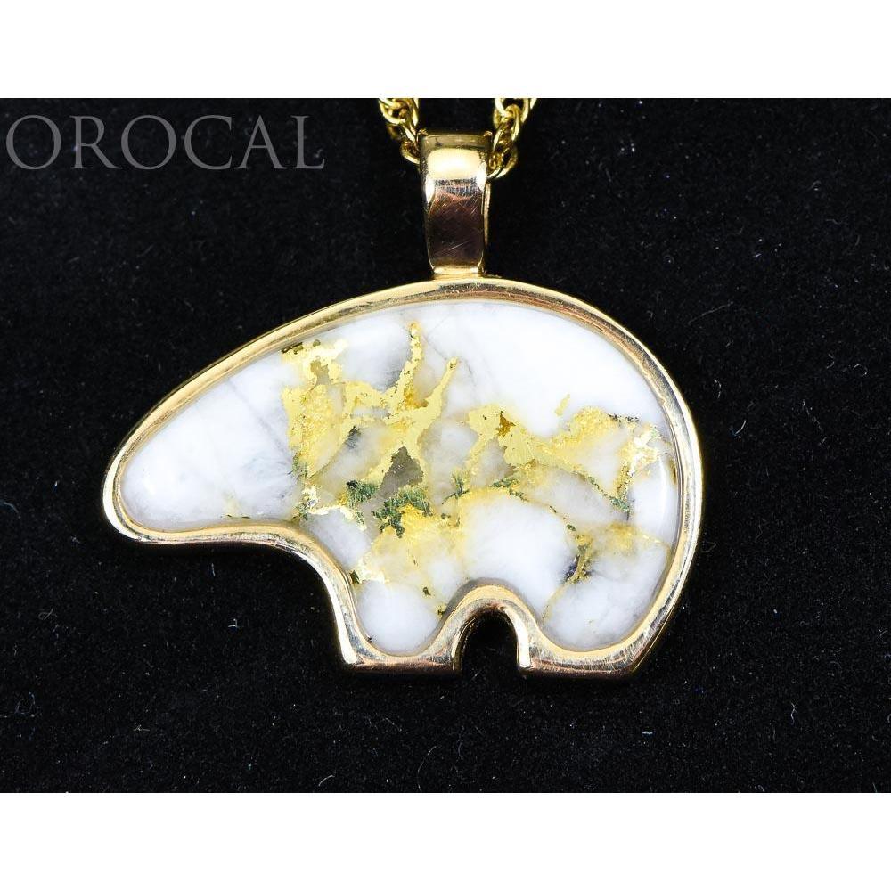 Gold Quartz Bear Pendant - PBR1JHQX-Destination Gold Detectors