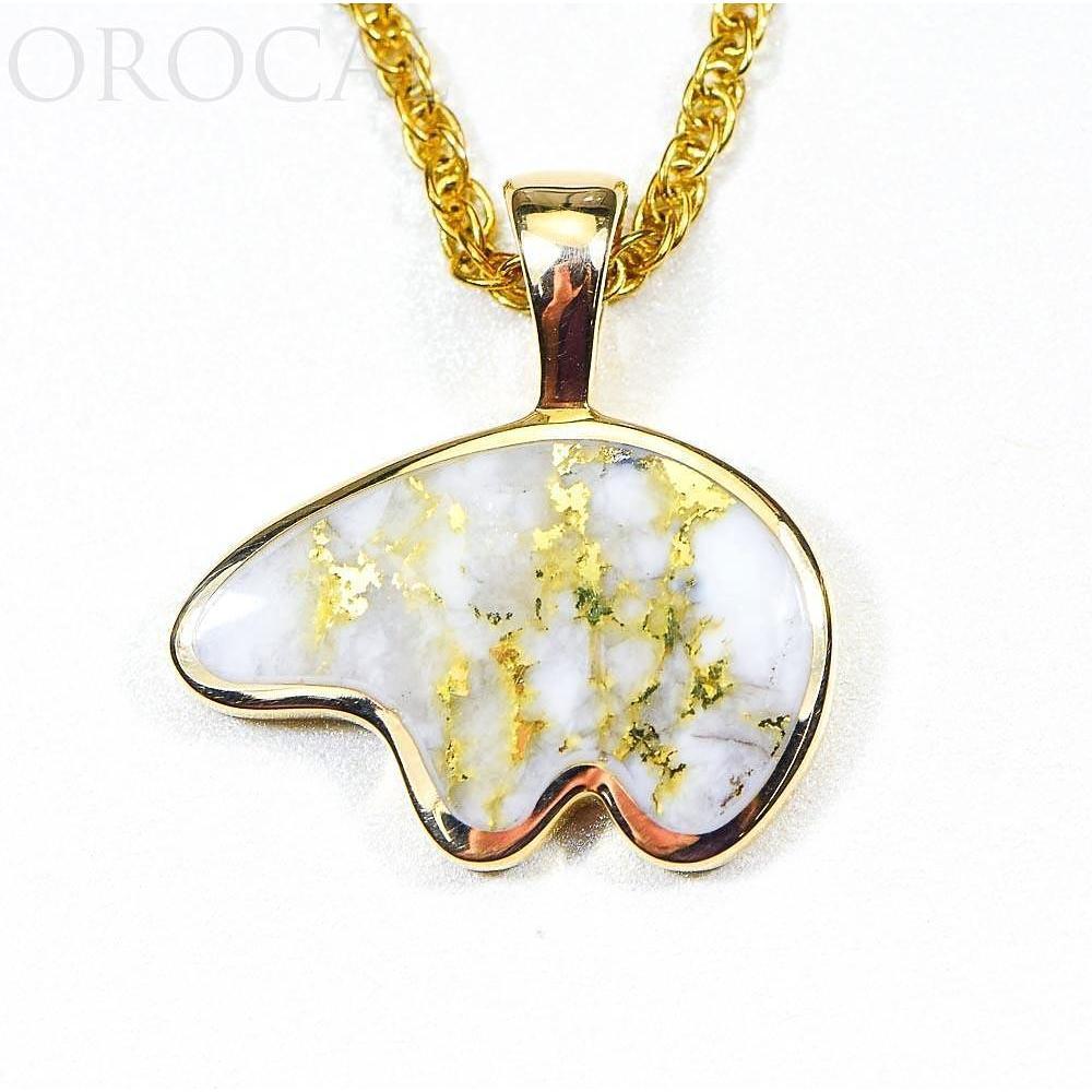 Gold Quartz Bear Pendant - PBR1XLHQX-Destination Gold Detectors
