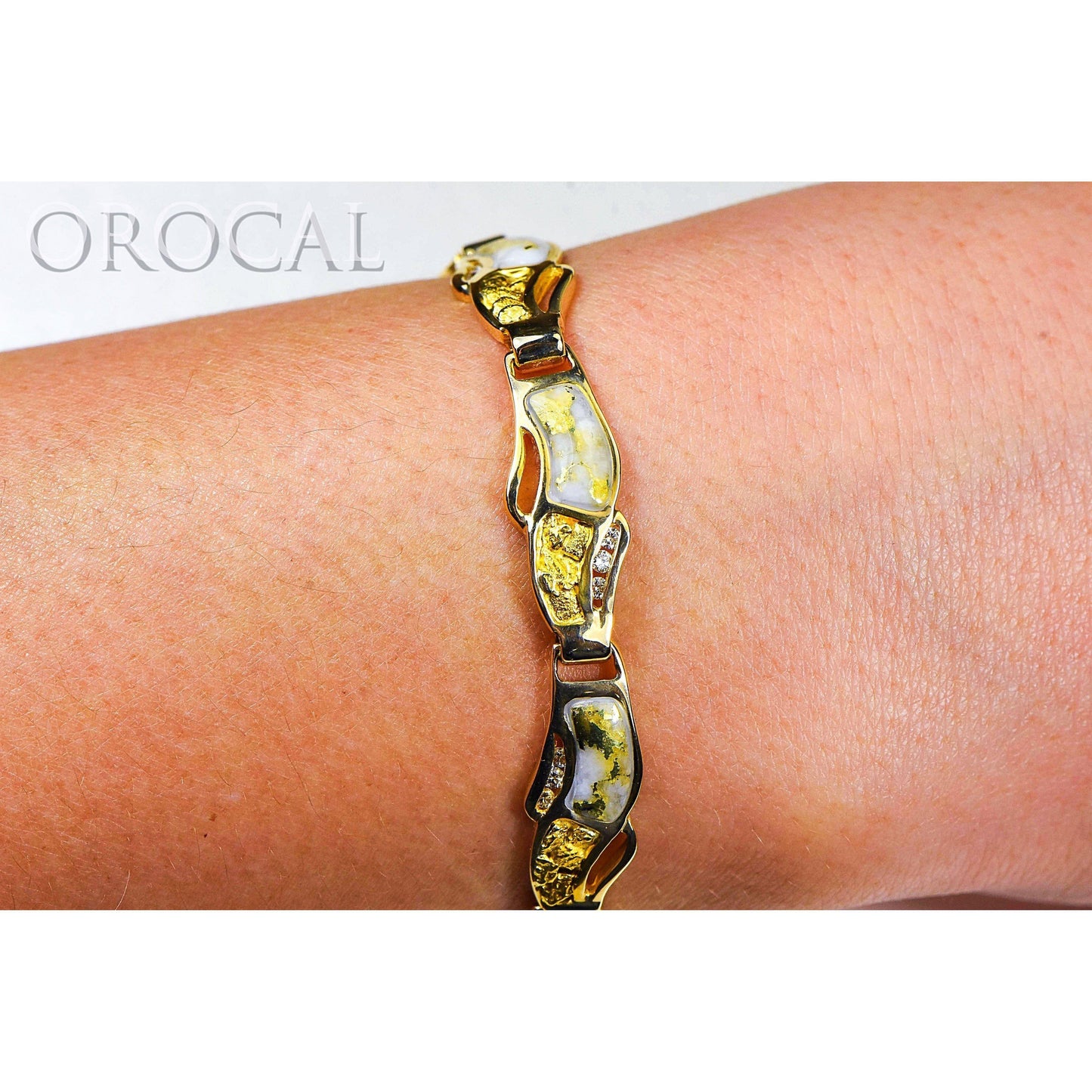 Gold Quartz Bracelet with Diamonds - BWB24D36NQ-Destination Gold Detectors