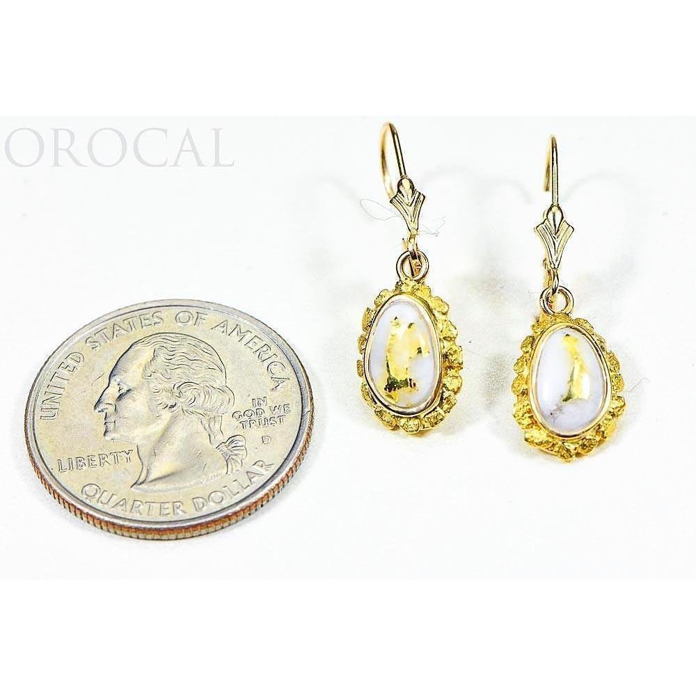 Gold Quartz Earrings Dangles - EN708NQ/LB-Destination Gold Detectors