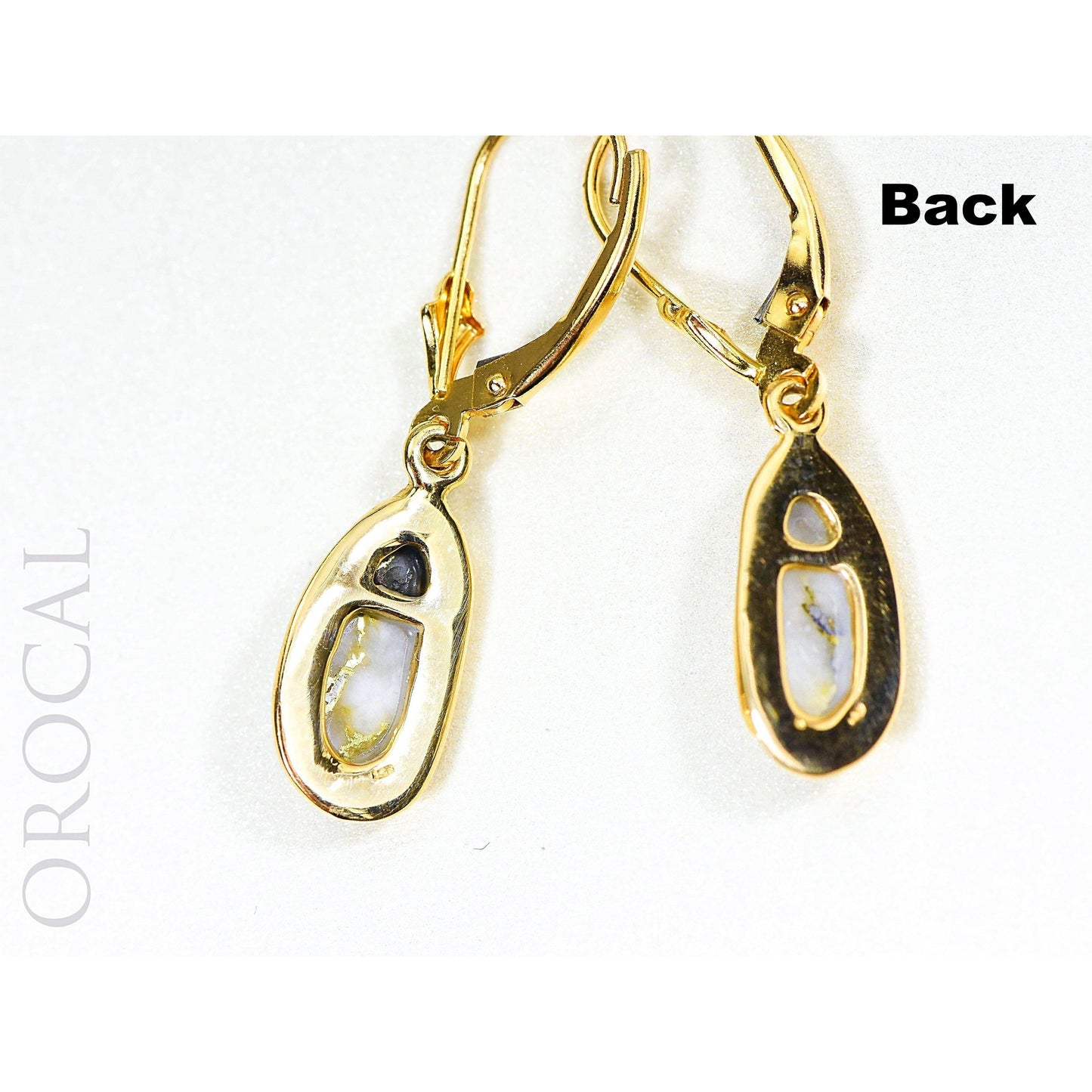 Gold Quartz Earrings Dangling - EN762Q/LB-Destination Gold Detectors