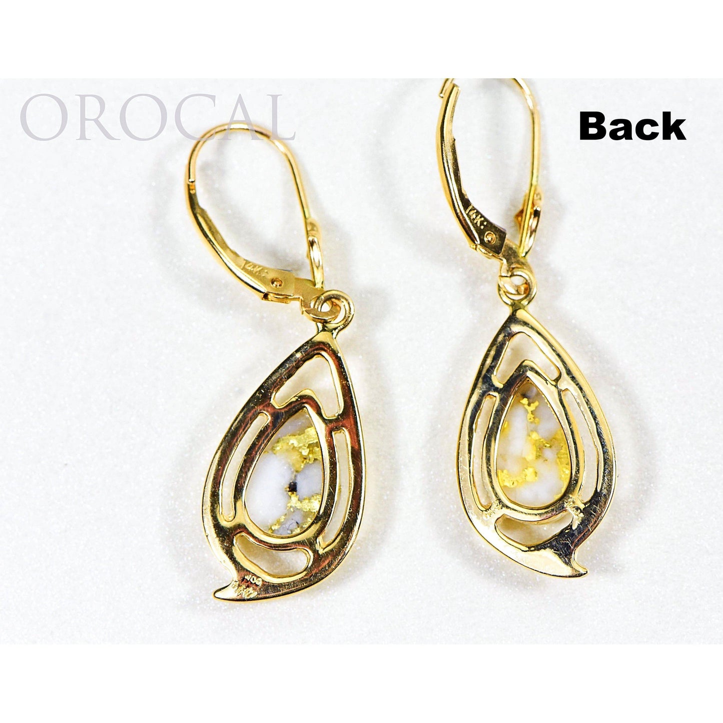 Gold Quartz Earrings Dangling - EN774Q/LB-Destination Gold Detectors