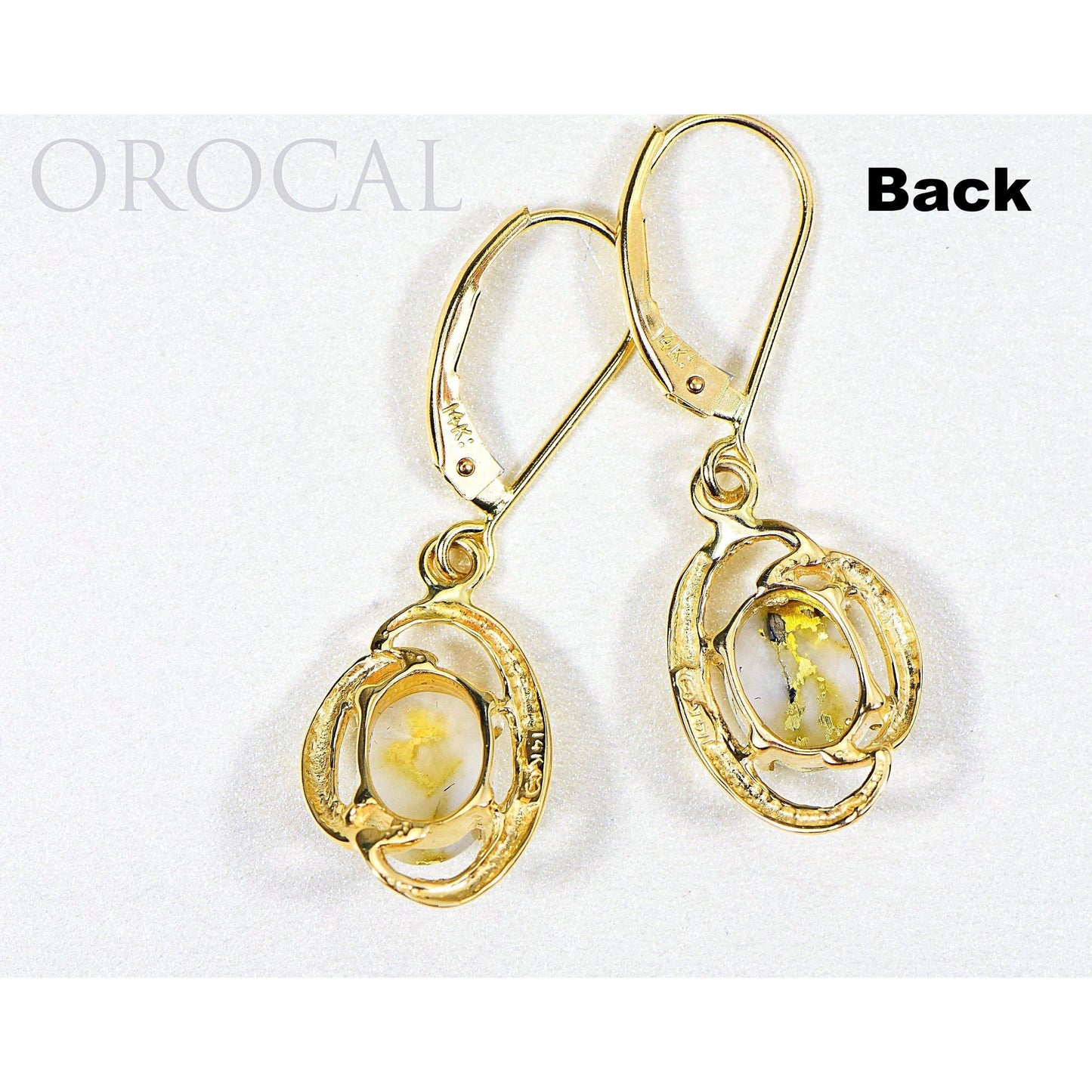 Gold Quartz Earrings Dangling - EN805Q/LB-Destination Gold Detectors