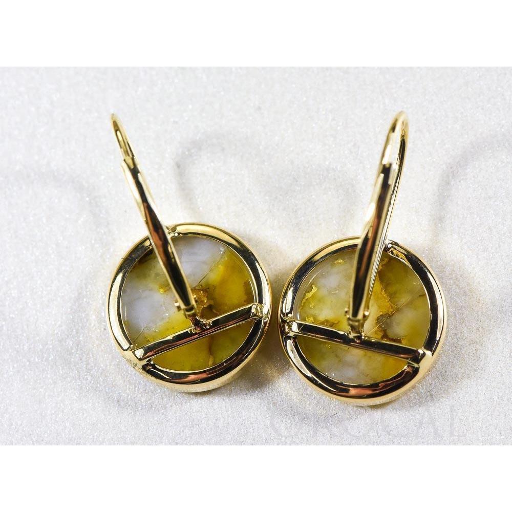 Gold Quartz Earrings Lever Backs - ELBBZ12MMQ-Destination Gold Detectors