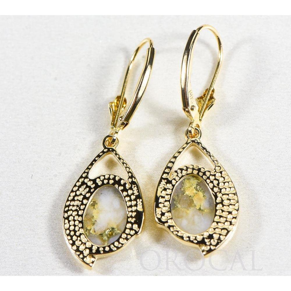 Gold Quartz Earrings Lever Backs - EN1117Q/LB-Destination Gold Detectors