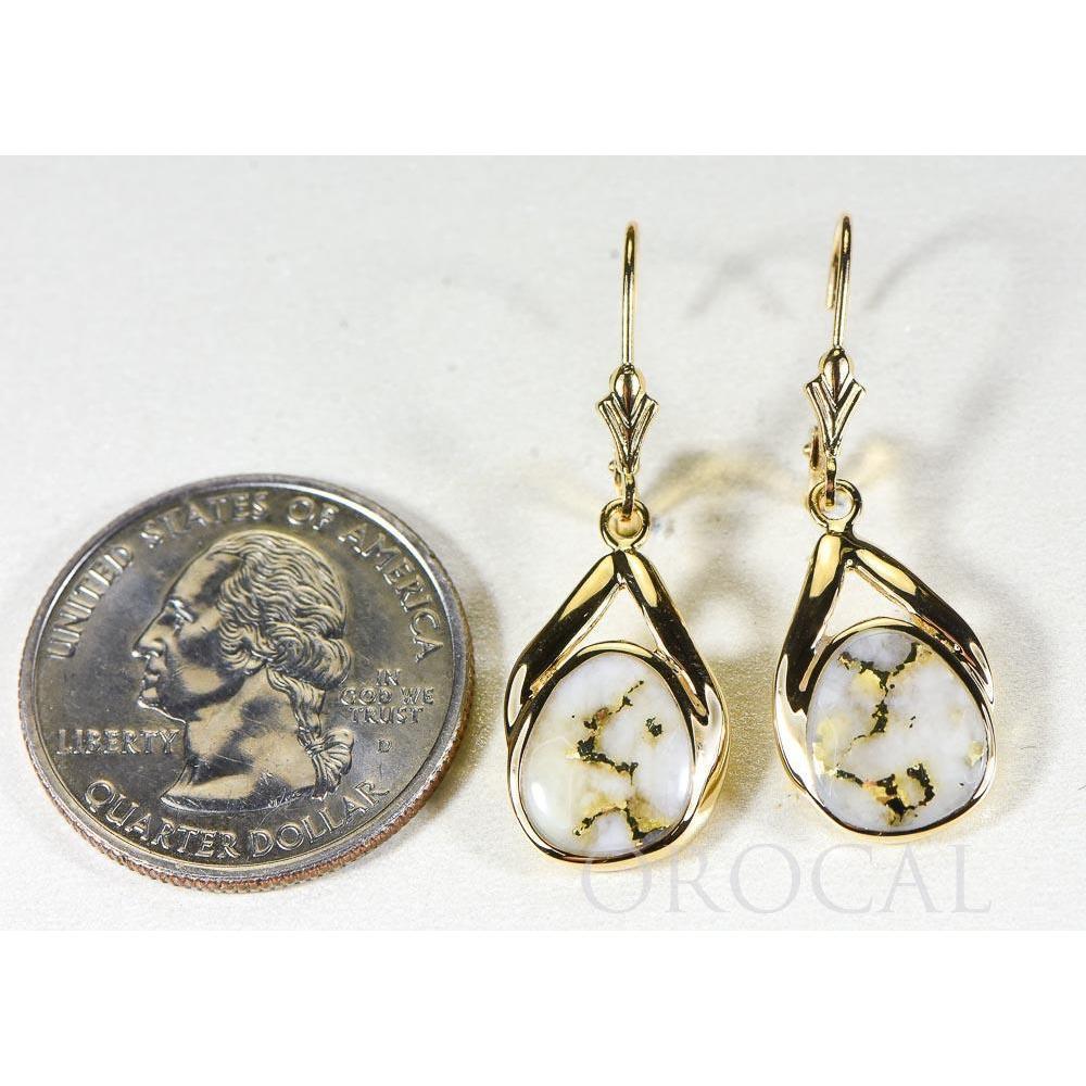 Gold Quartz Earrings Lever Backs - EN782Q/LB-Destination Gold Detectors