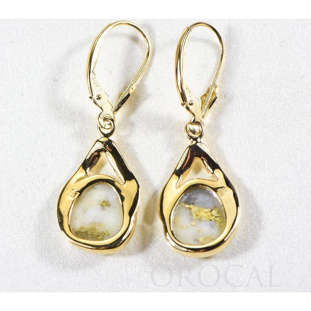 Gold Quartz Earrings Lever Backs - EN782Q/LB-Destination Gold Detectors