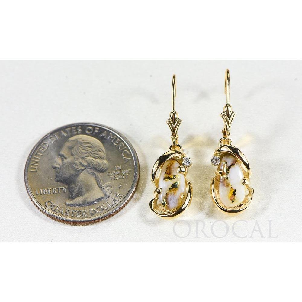 Gold Quartz Earrings Lever Backs - EN784SDQ/LB-Destination Gold Detectors