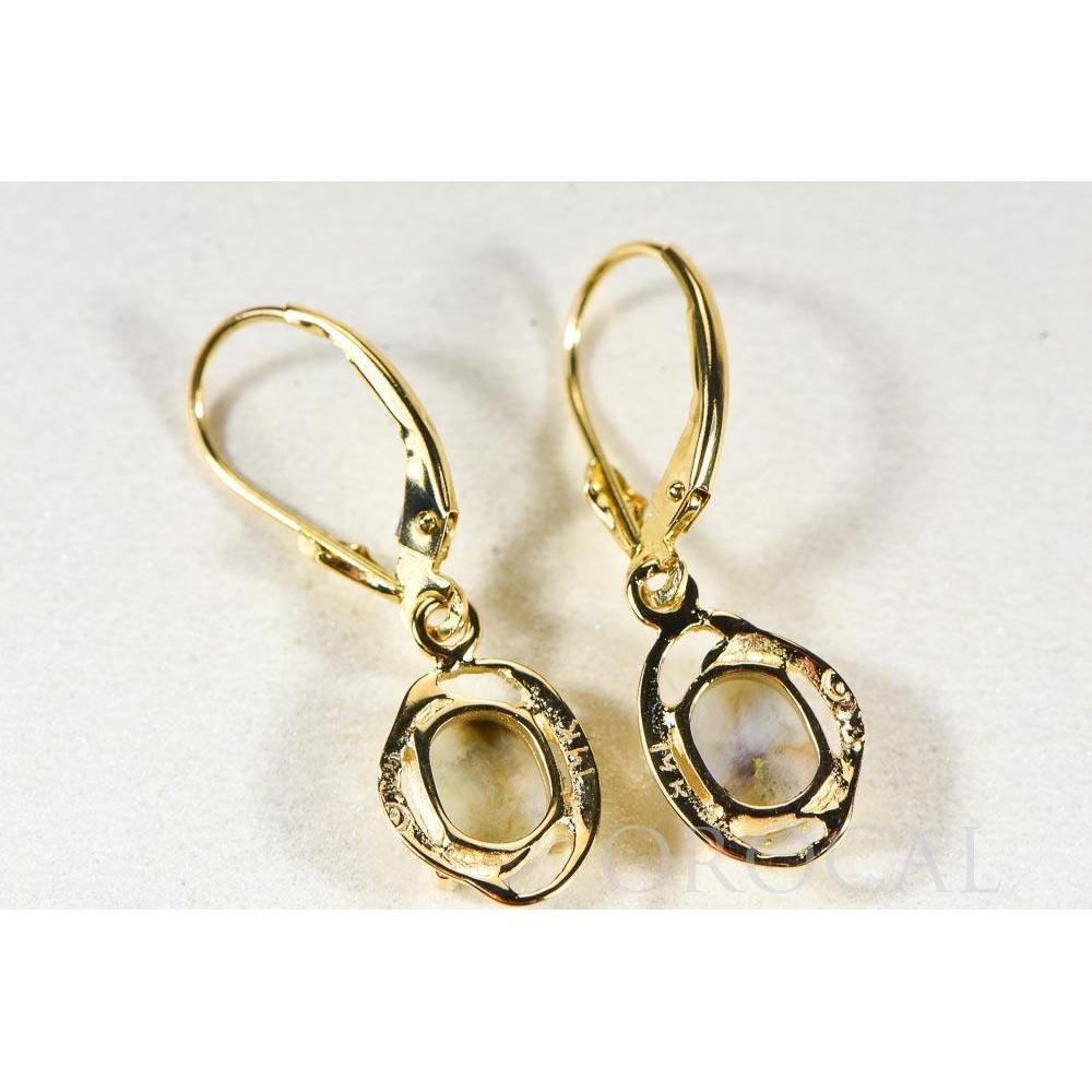 Gold Quartz Earrings Lever Backs - EN805XSQ/LB-Destination Gold Detectors