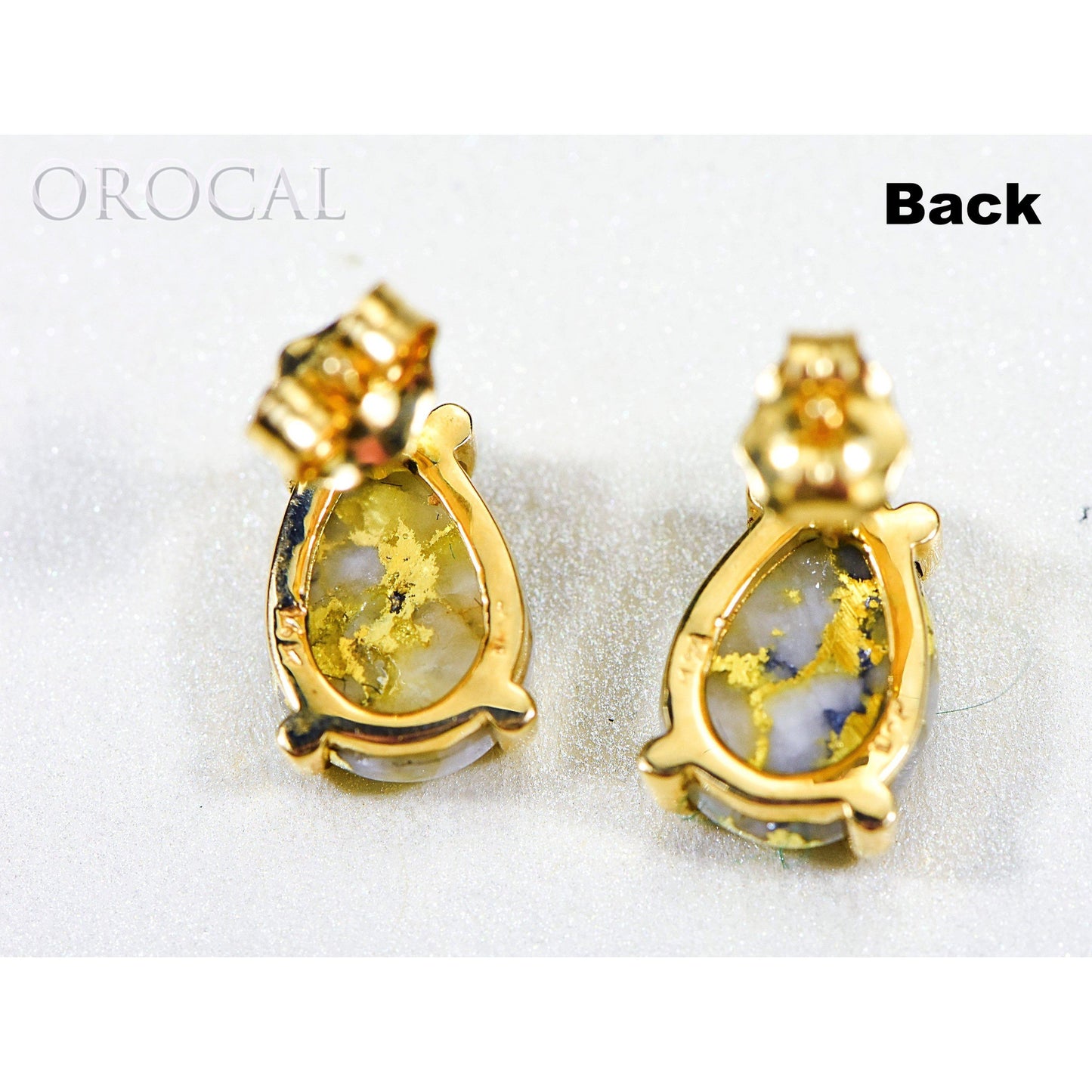 Gold Quartz Earrings Post Backs - E10*7Q-Destination Gold Detectors