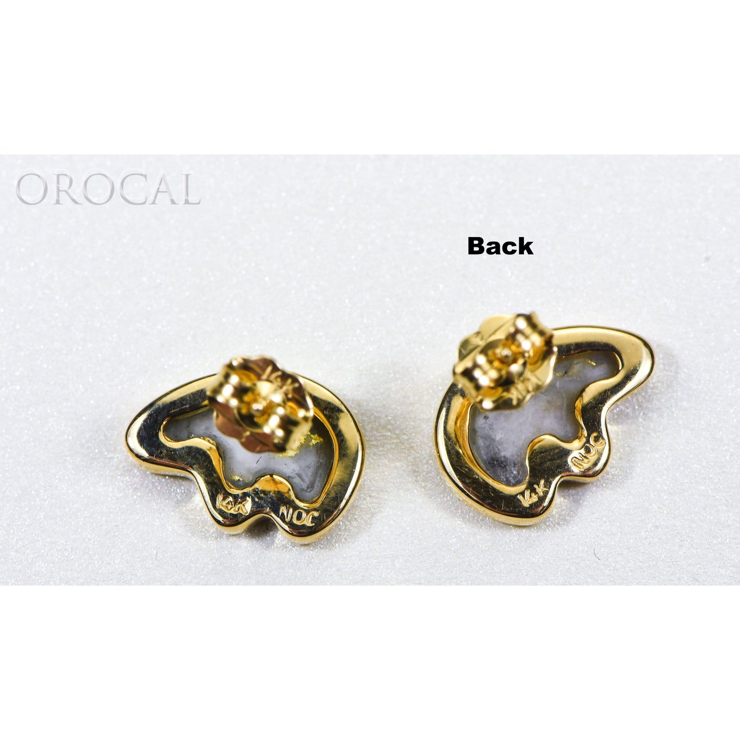Gold Quartz Earrings Post Backs - EBR1MHQ-Destination Gold Detectors