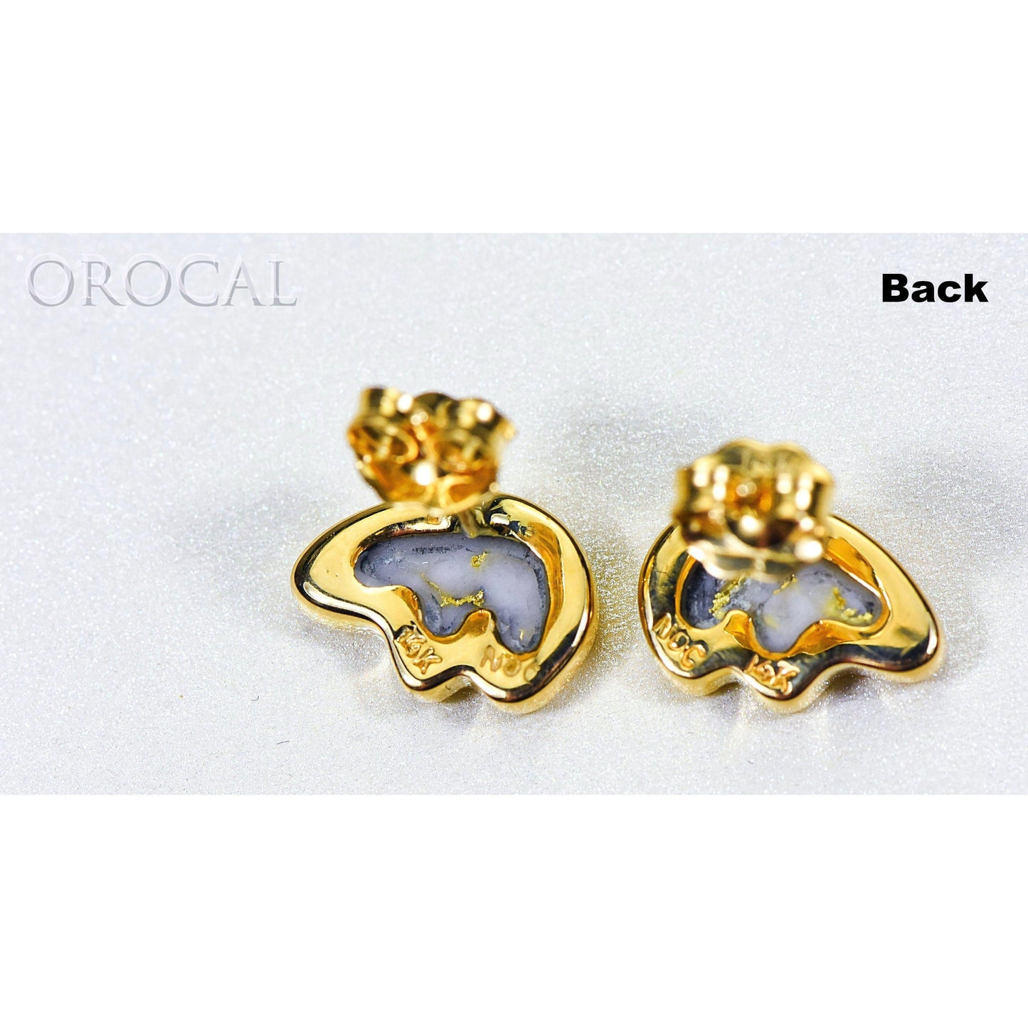 Gold Quartz Earrings Post Backs - EBR1SHQ-Destination Gold Detectors