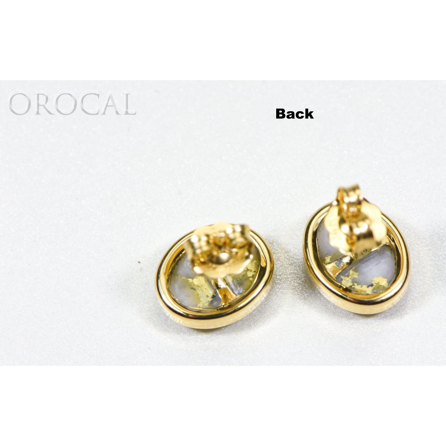 Gold Quartz Earrings Post Backs - EBZ8*6Q-Destination Gold Detectors