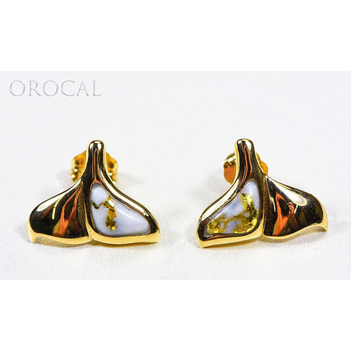 Gold Quartz Earrings Post Backs - EDLWT12Q-Destination Gold Detectors