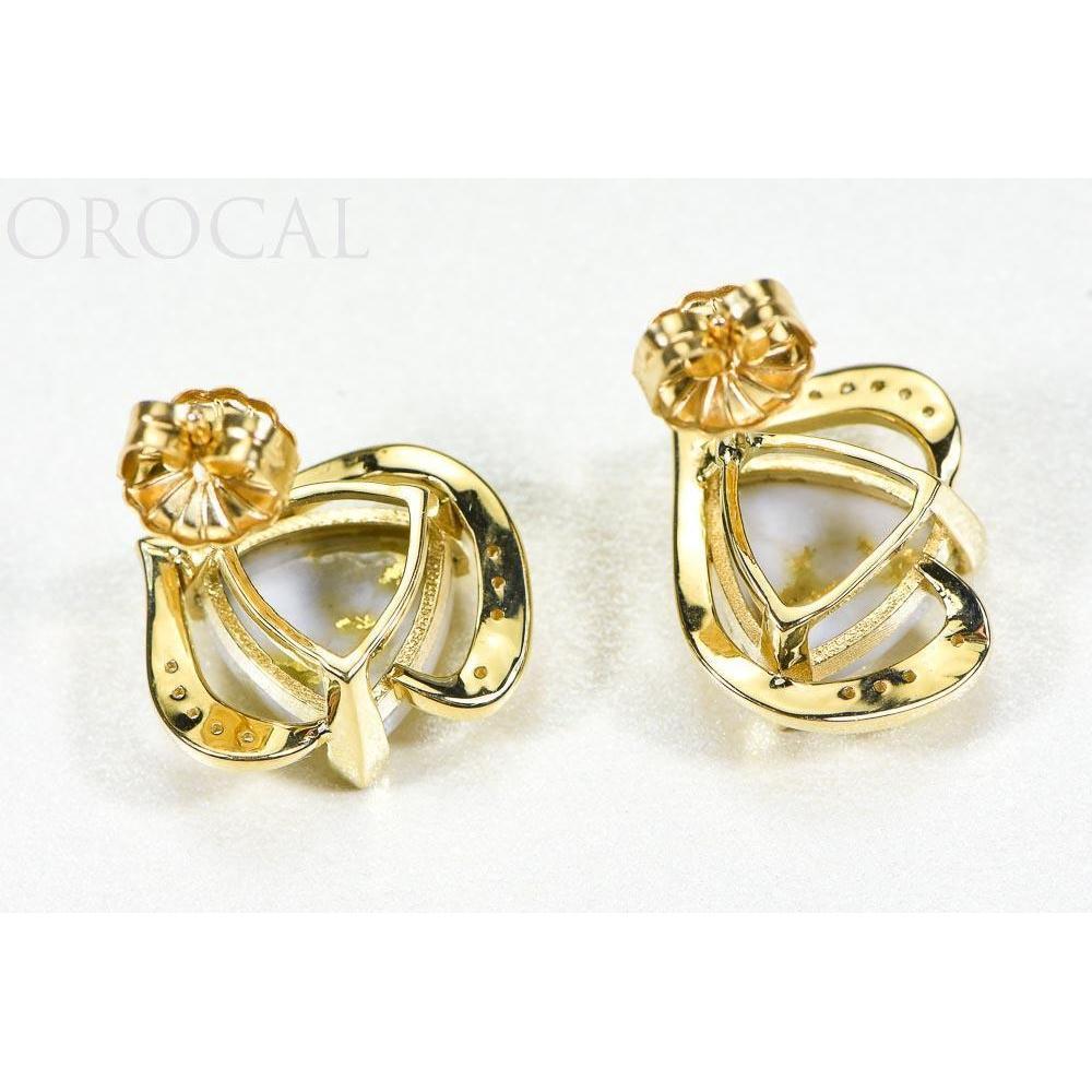 Gold Quartz Earrings Post Backs - EN1134DQ-Destination Gold Detectors