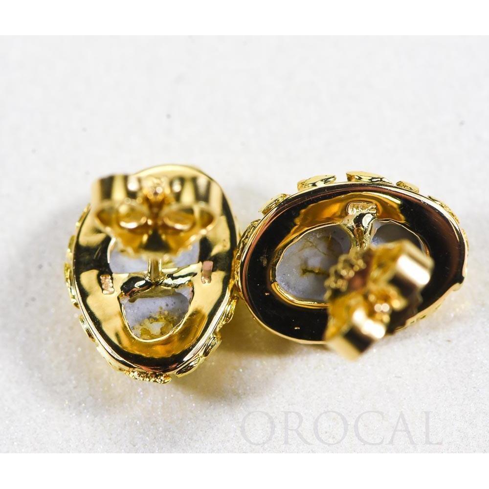 Gold Quartz Earrings Post Backs - EN708NQ-Destination Gold Detectors