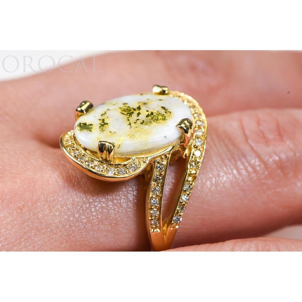 Gold Quartz Ladies Ring with Diamonds - RL1105DQ-Destination Gold Detectors