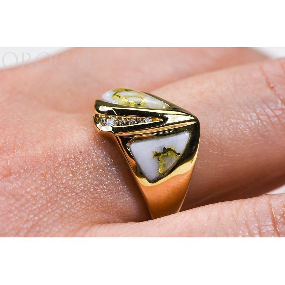 Gold Quartz Ladies Ring with Diamonds - RL536D10Q-Destination Gold Detectors
