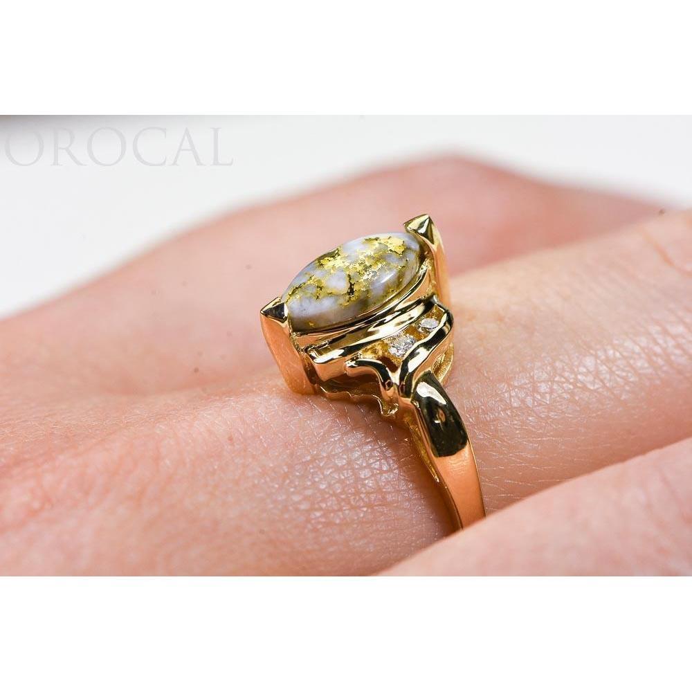 Gold Quartz Ladies Ring with Diamonds - RL735D8Q-Destination Gold Detectors