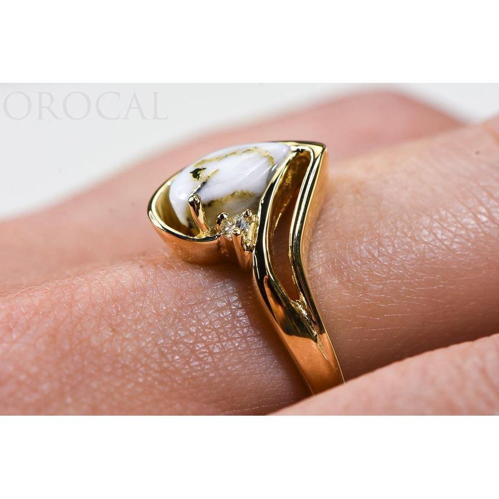 Gold Quartz Ladies Ring with Diamonds - RL739D3Q-Destination Gold Detectors
